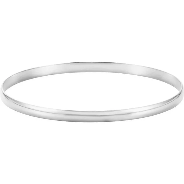 14K White 4 mm Half Round Bangle 7 1/2