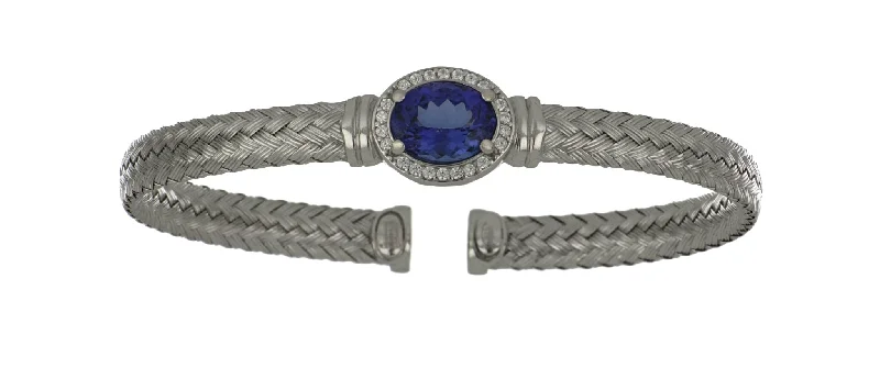 Sterling Silver Bangle (Tanzanite 2.97 cts.)