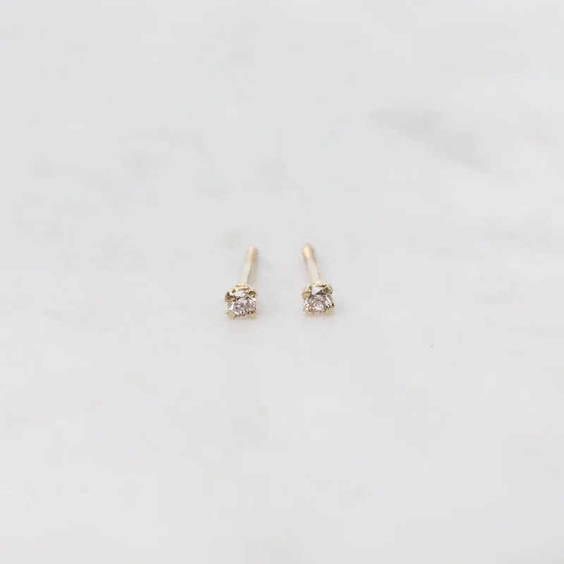 14k Yellow Gold Mini Diamond Post Earrings