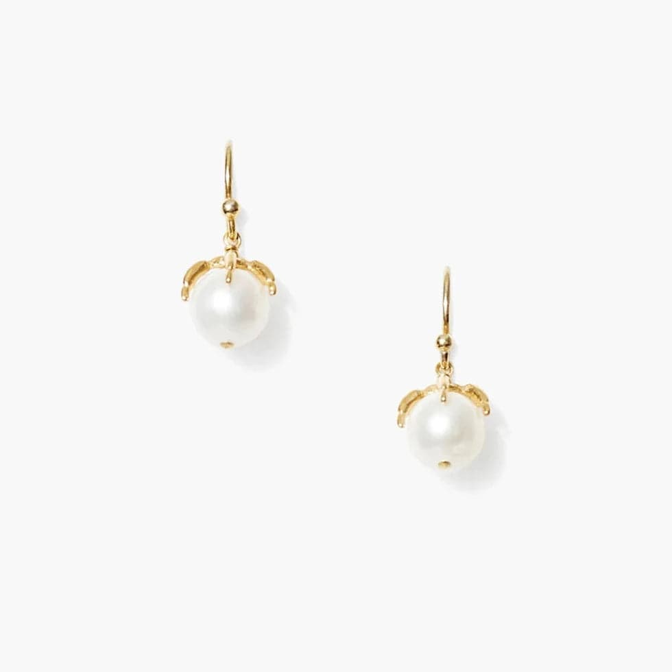 Lark Drop Earrings Mini White Pearl