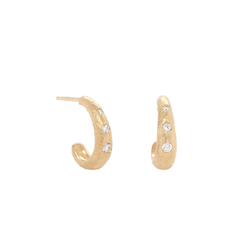 Soft Teardrop Diamond Boulder Hoops