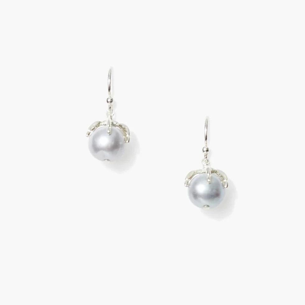 Lark Drop Earrings Mini Grey Pearl