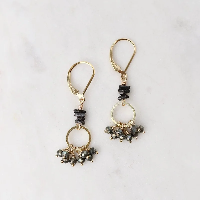 Jill's Earrings in Pyrite