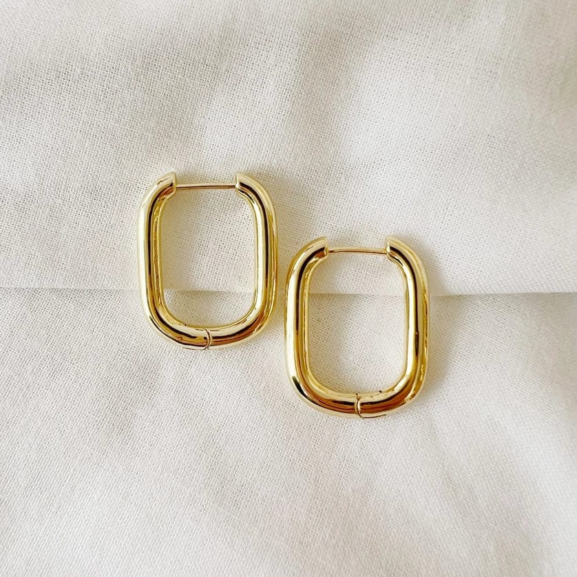 Kamryn Oblong Hoops Earrings Gold Filled Large