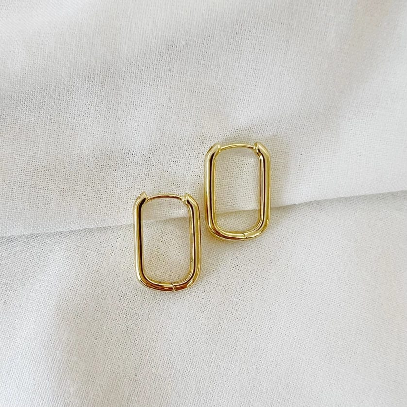 Kamryn Oblong Hoops Earrings Gold Filled Small