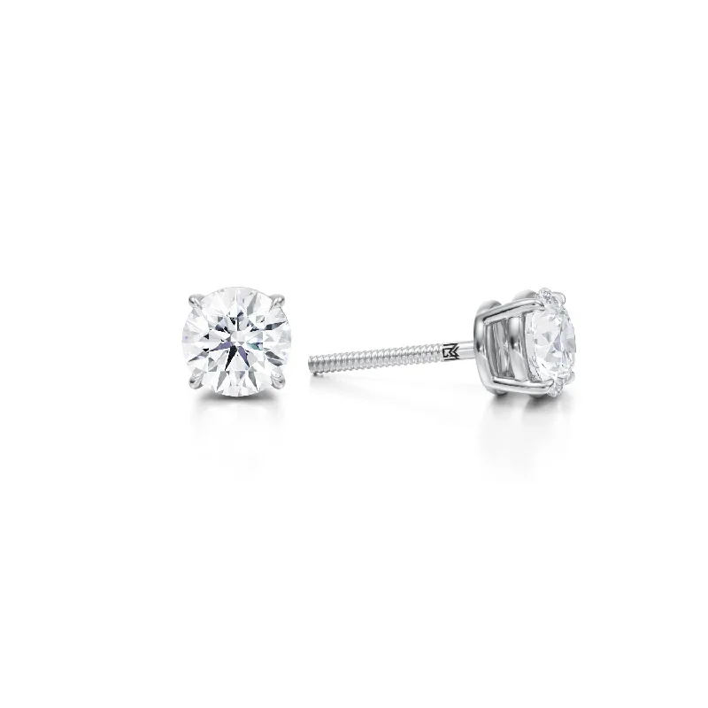 1.25 Carat Round Lab Grown Diamond Stud Earrings