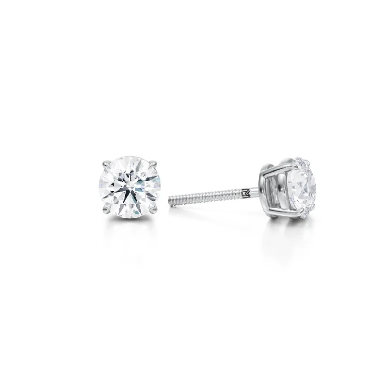 1.5 Carat Round Lab Grown Diamond Stud Earrings