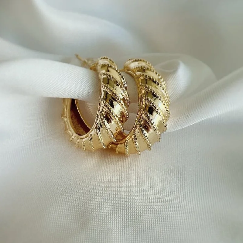 Ryan Croissant Gold Filled Hoop Earrings