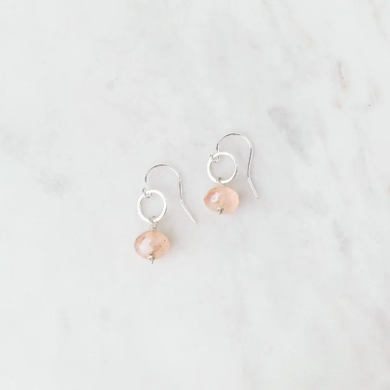 Faceted Pink Quartz Earrings