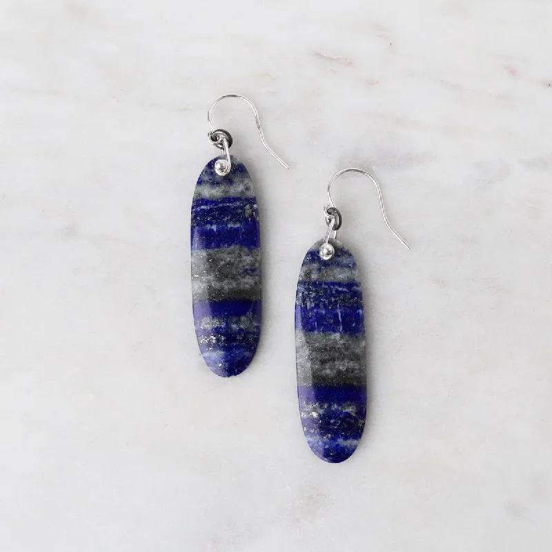 Statement Oval Lapis Earrings