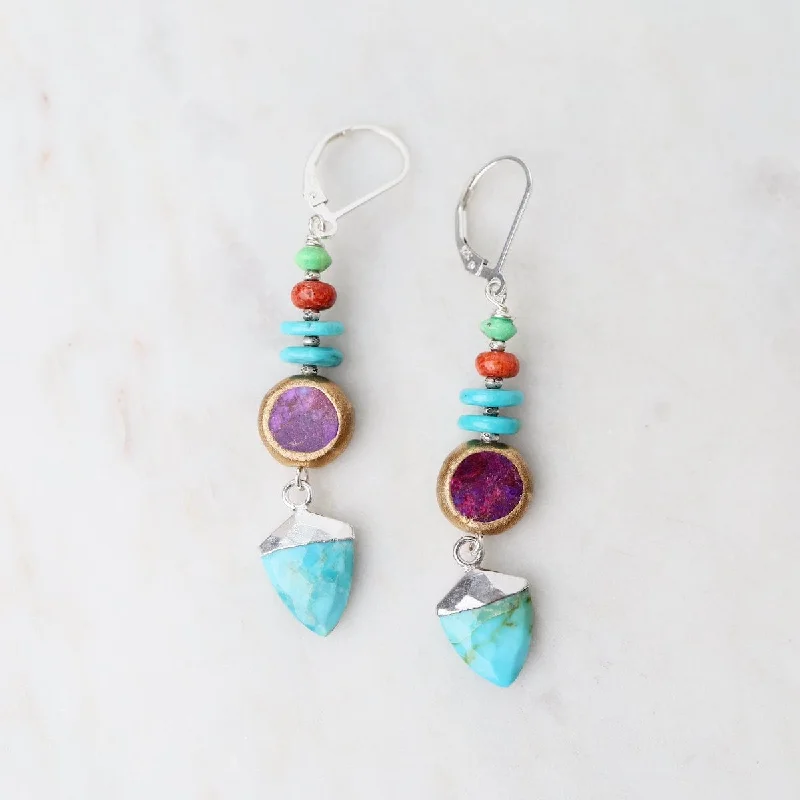 Turquoise Triangular Point Drop Earrings