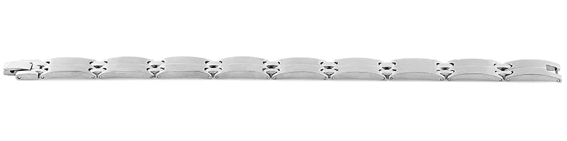 Stainless Steel Groove Link Bracelet