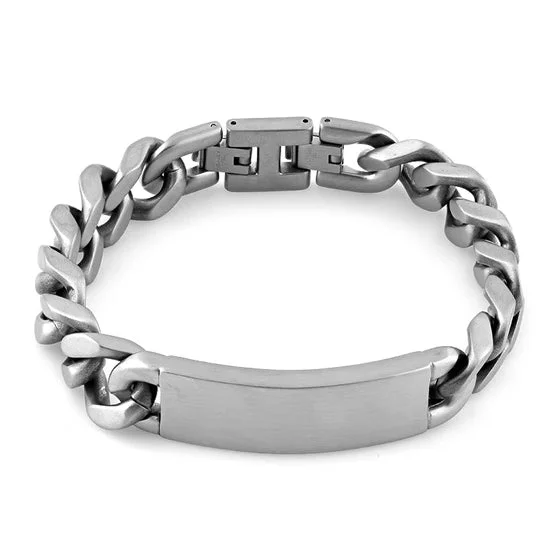 Stainless Steel ID Reptile Curb Link Bracelet