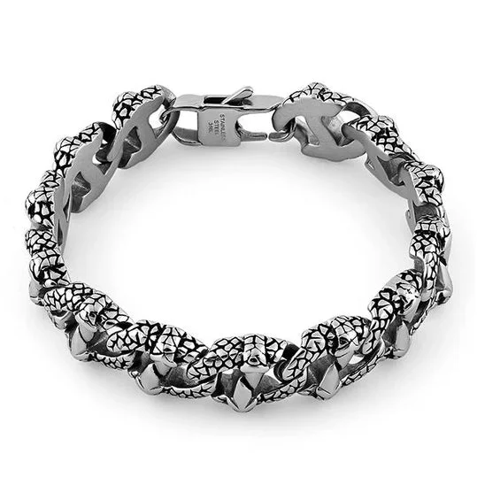 Stainless Steel Reptile Claw Marina Chain Bracelet