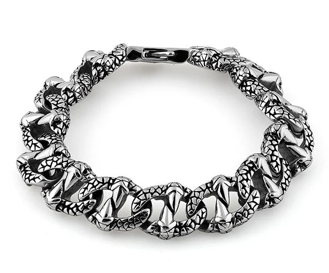 Stainless Steel Reptile Claw Marina Chain Bracelet